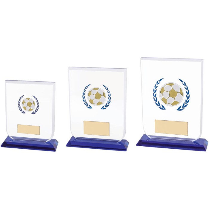 GLADIATOR CRYSTAL FOOTBALL TROPHY -  3 SIZES - 12CM-16CM